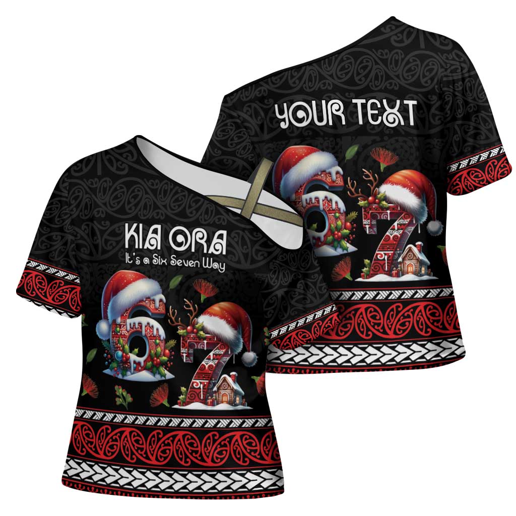 Aotearoa Six Seven Personalized Cross Shoulder Shirt New Zealand Funny Christmas - Polynesian Pride