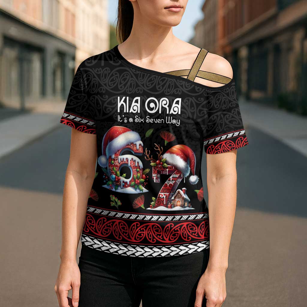 Aotearoa Six Seven Personalized Cross Shoulder Shirt New Zealand Funny Christmas - Polynesian Pride