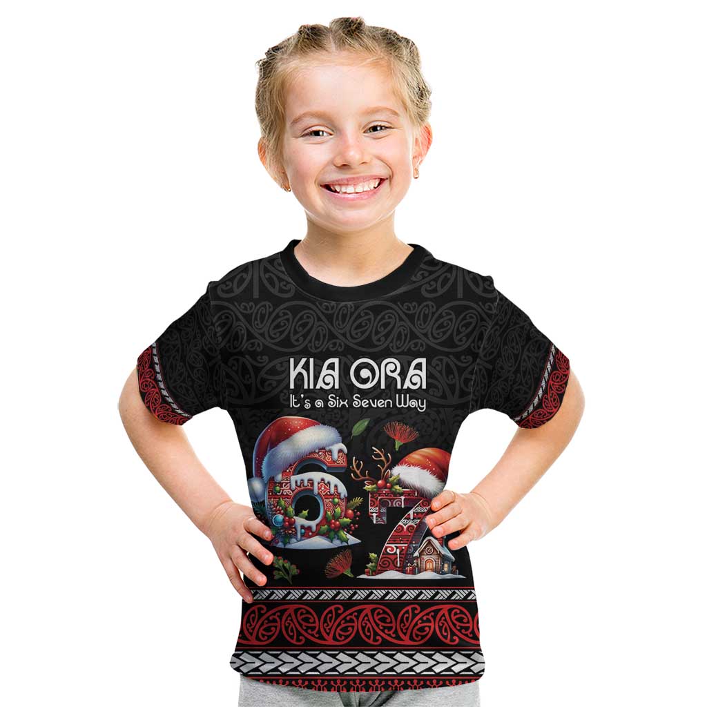 Aotearoa Six Seven Personalized Kid T Shirt New Zealand Funny Christmas - Polynesian Pride