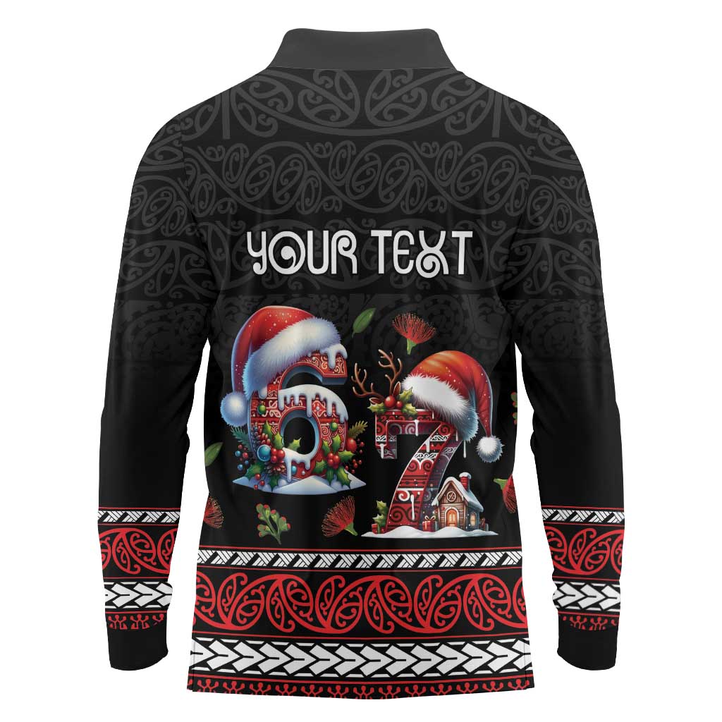 Aotearoa Six Seven Personalized Long Sleeve Polo Shirt New Zealand Funny Christmas - Polynesian Pride