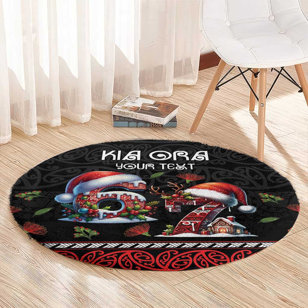 Aotearoa Six Seven Personalized Round Carpet New Zealand Funny Christmas - Polynesian Pride