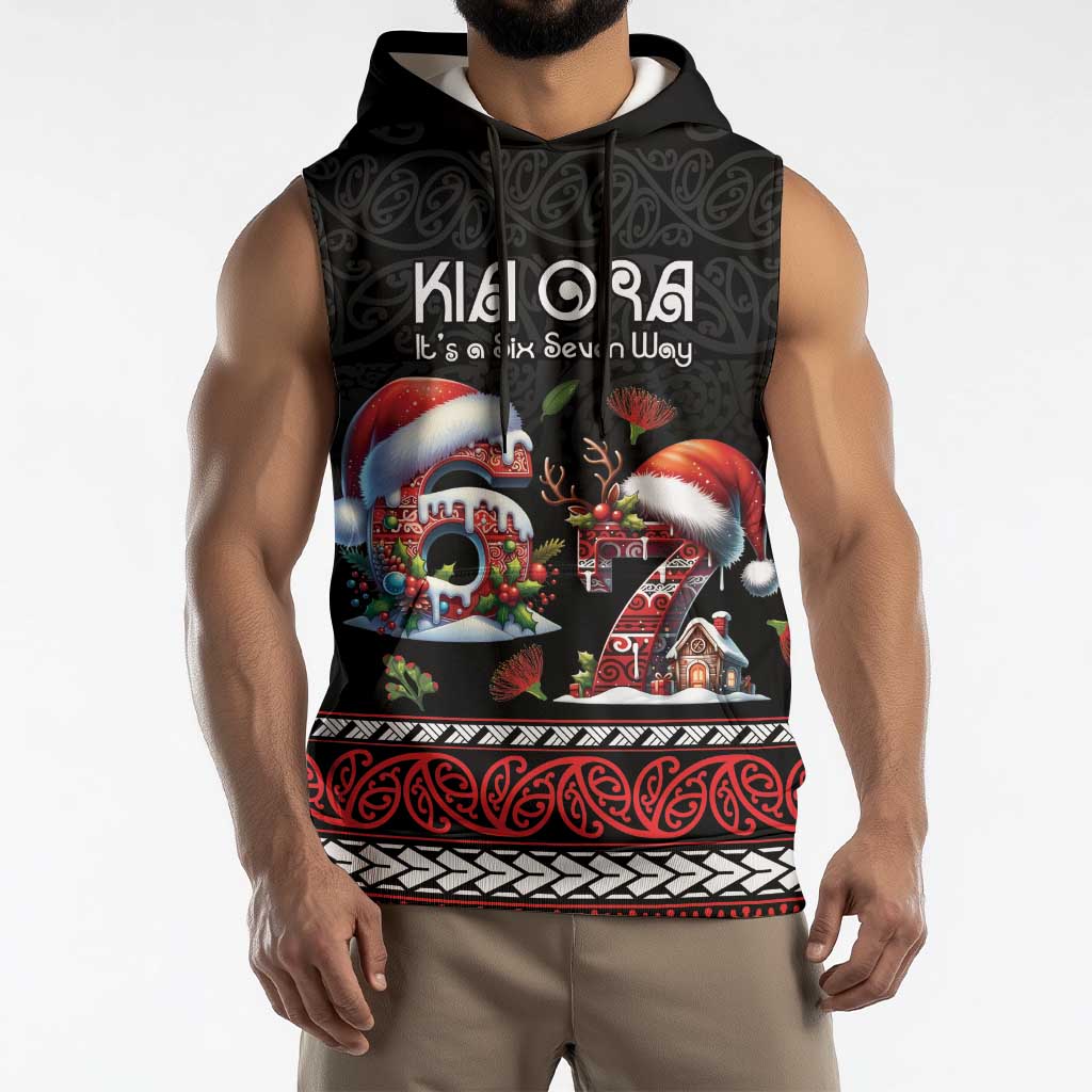 Aotearoa Six Seven Personalized Sleeveless Hoodie New Zealand Funny Christmas - Polynesian Pride