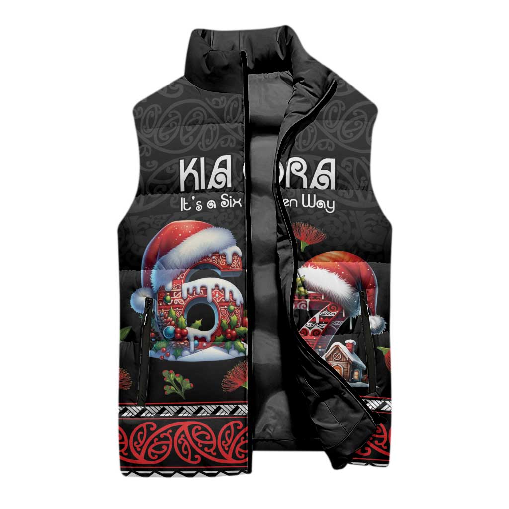Aotearoa Six Seven Personalized Sleeveless Puffer Jacket New Zealand Funny Christmas - Polynesian Pride
