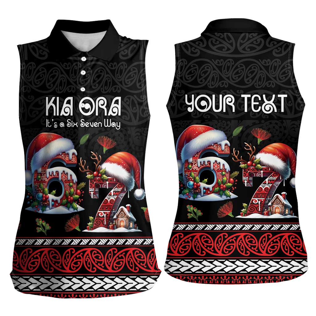 Aotearoa Six Seven Personalized Women Sleeveless Polo Shirt New Zealand Funny Christmas - Polynesian Pride