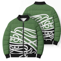 Green Fern New Zealand Kowhai Ngutukak Bomber Puffer Jacket - Polynesian Pride