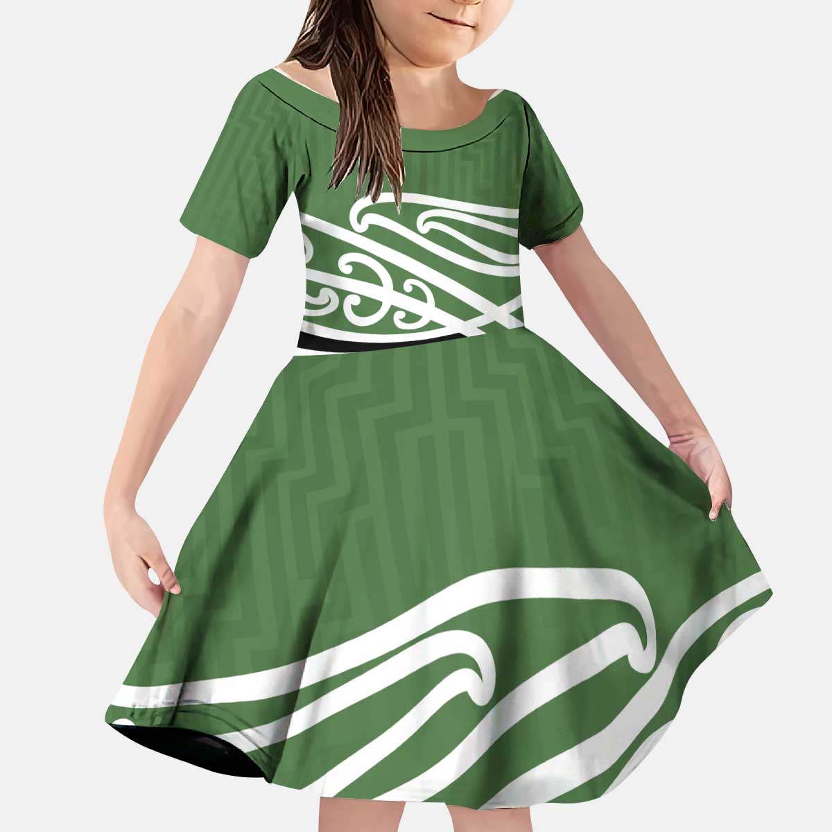 Green Fern New Zealand Kowhai Ngutukak Kid Short Sleeve Dress - Polynesian Pride