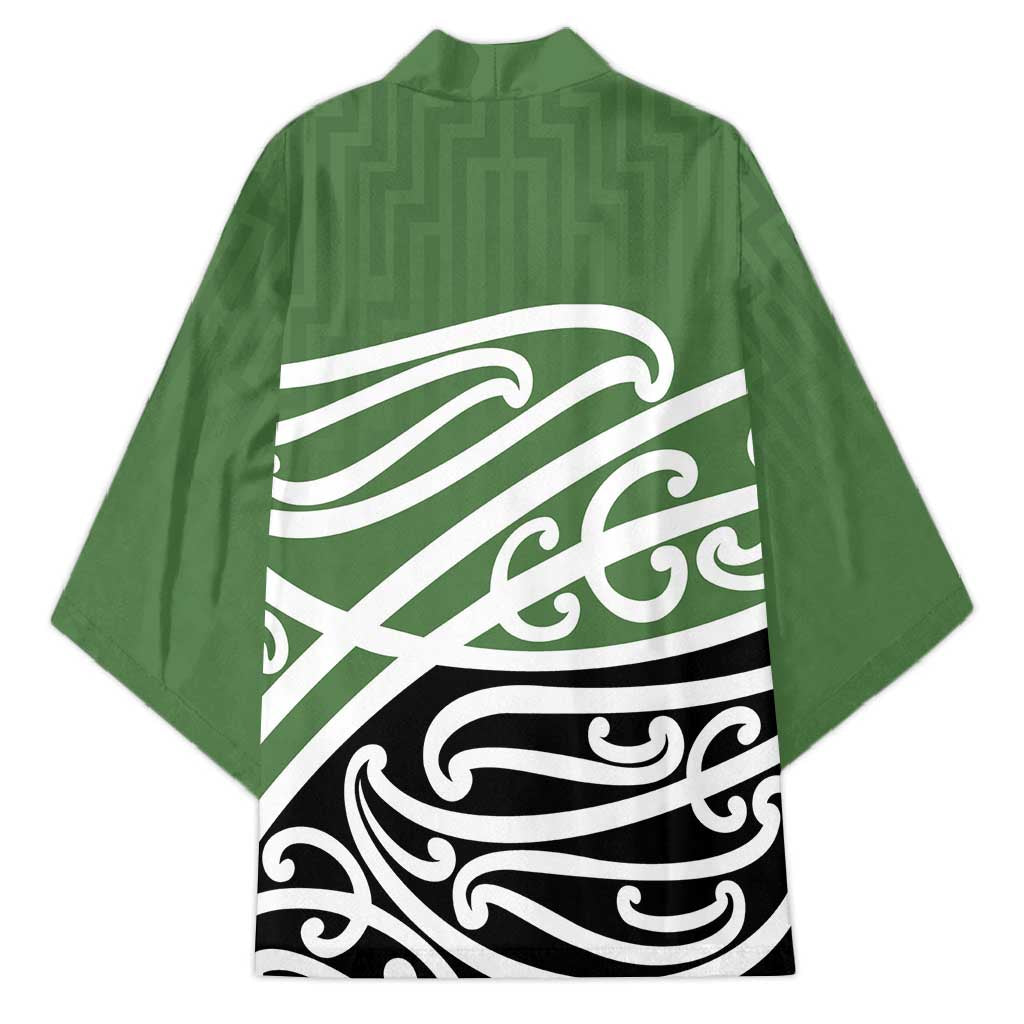 Green Fern New Zealand Kowhai Ngutukak Kimono - Polynesian Pride