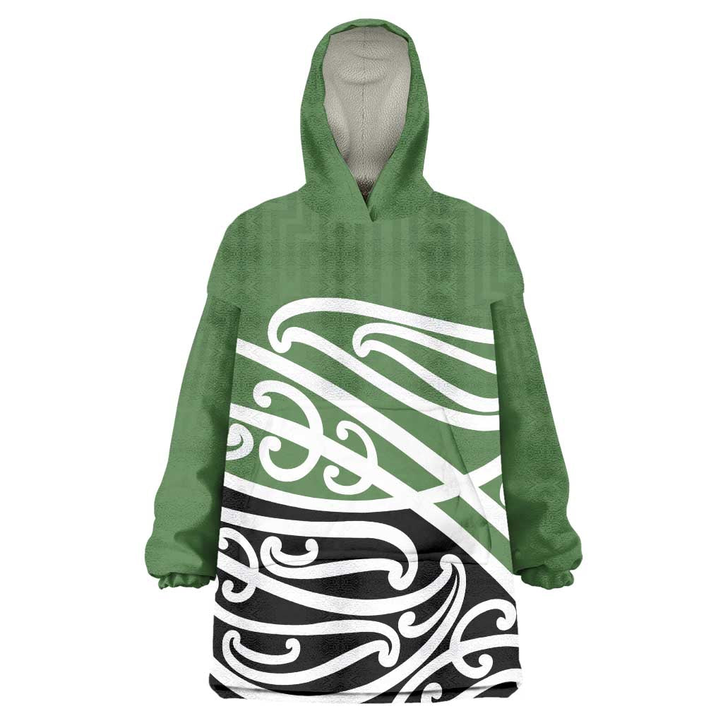 Green Fern New Zealand Kowhai Ngutukak Wearable Blanket Hoodie - Polynesian Pride