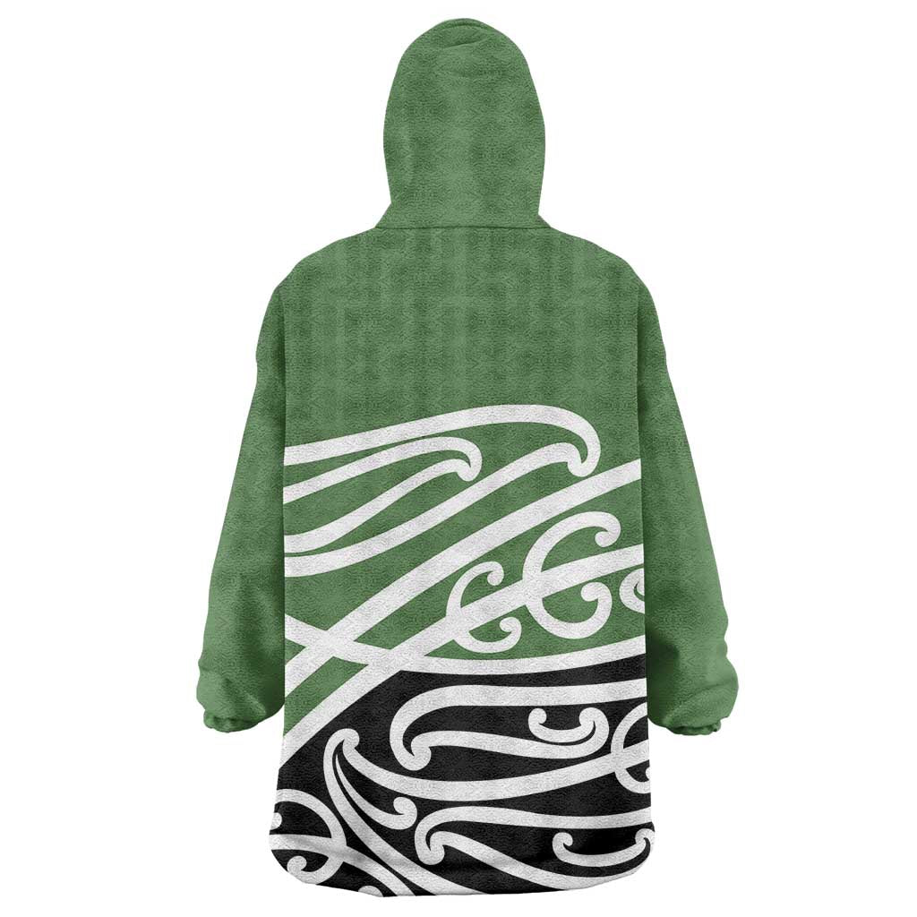 Green Fern New Zealand Kowhai Ngutukak Wearable Blanket Hoodie - Polynesian Pride