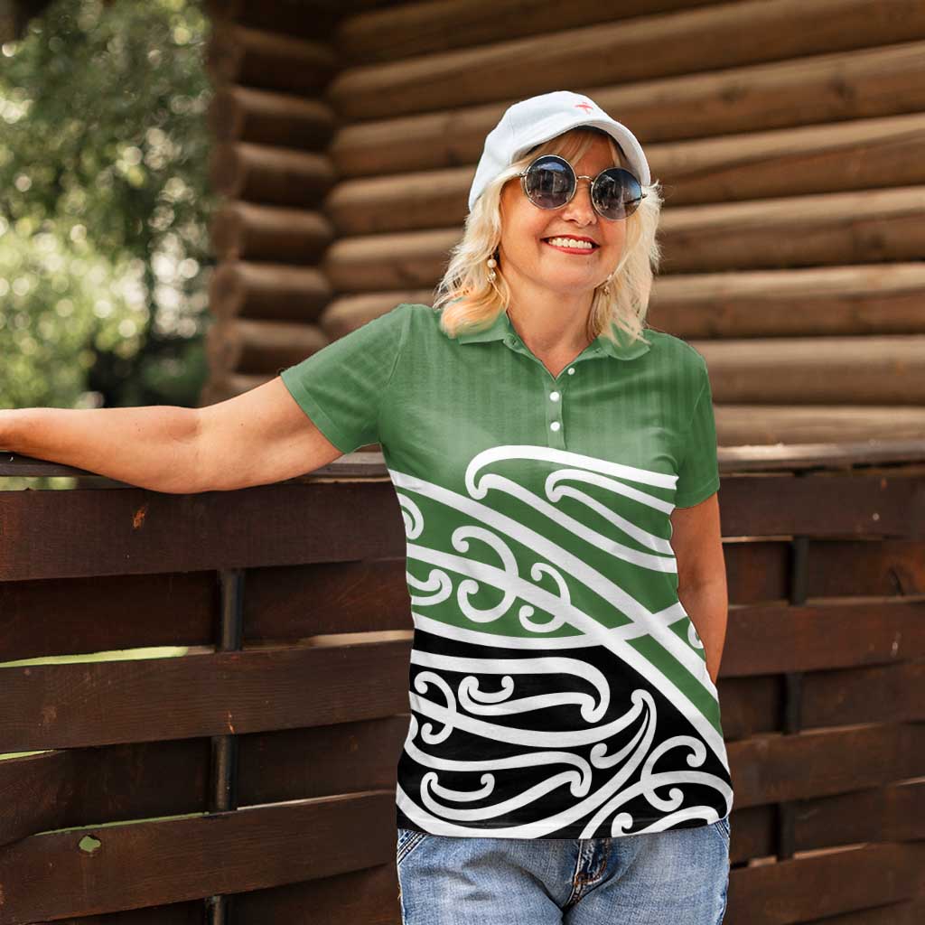 Green Fern New Zealand Kowhai Ngutukak Women Polo Shirt - Polynesian Pride