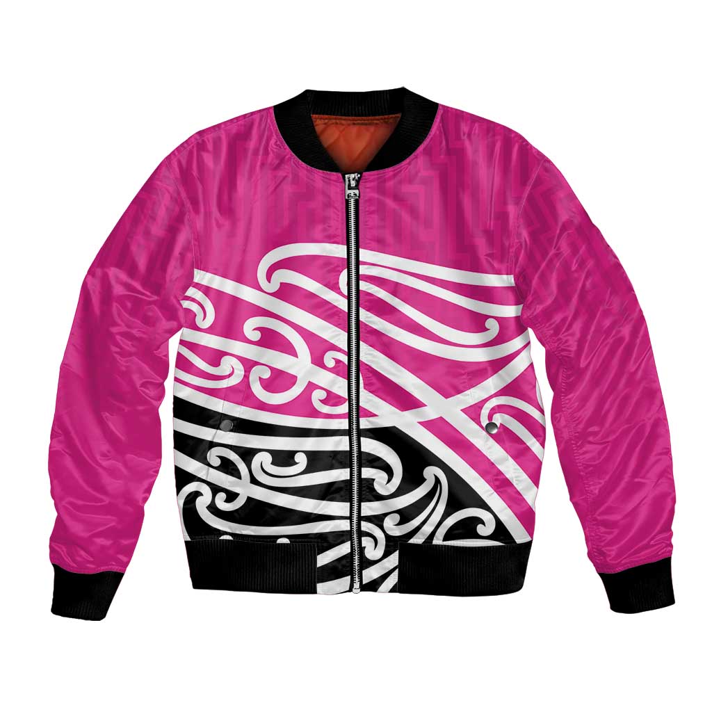 All Pink New Zealand Kowhai Ngutukak Bomber Jacket LT9 Unisex Pink - Polynesian Pride