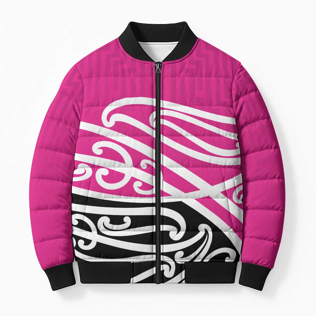 All Pink New Zealand Kowhai Ngutukak Bomber Puffer Jacket - Polynesian Pride
