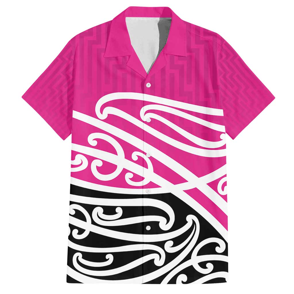 All Pink New Zealand Kowhai Ngutukak Family Matching Long Sleeve Bodycon Dress and Hawaiian Shirt - Polynesian Pride