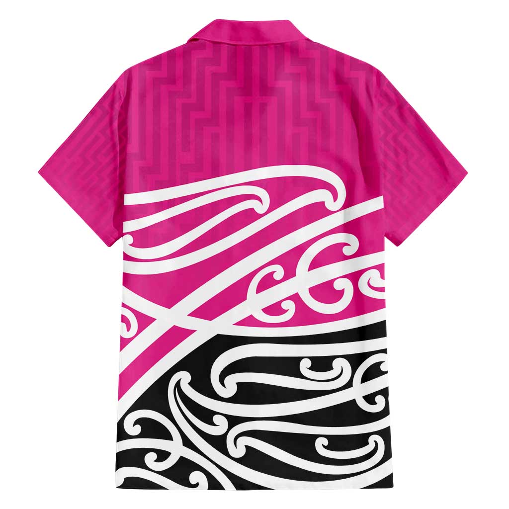 All Pink New Zealand Kowhai Ngutukak Family Matching Short Sleeve Bodycon Dress and Hawaiian Shirt - Polynesian Pride