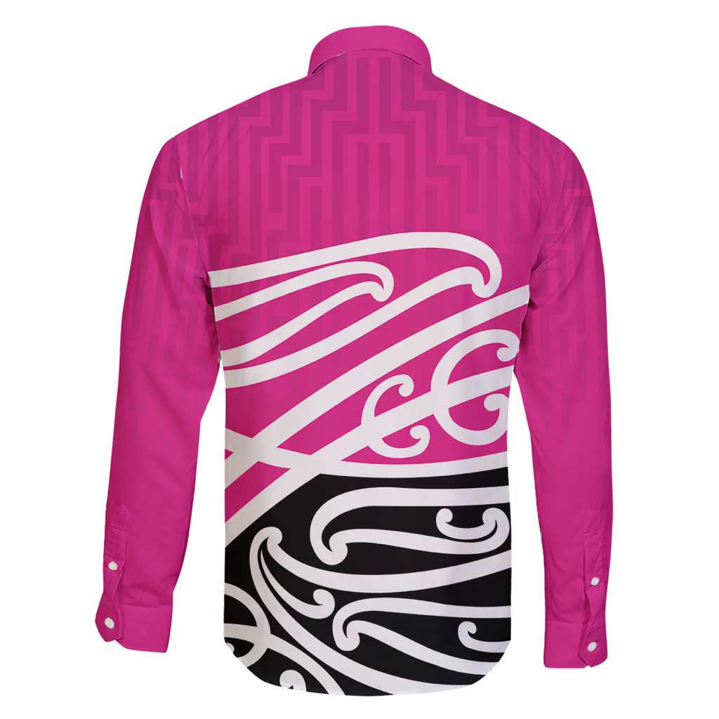 All Pink New Zealand Kowhai Ngutukak Family Matching Short Sleeve Bodycon Dress and Hawaiian Shirt - Polynesian Pride