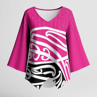 All Pink New Zealand Kowhai Ngutukak Kimono Sleeve Blouse - Polynesian Pride