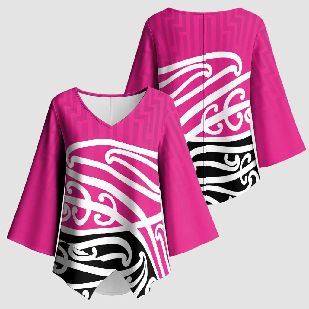 All Pink New Zealand Kowhai Ngutukak Kimono Sleeve Blouse - Polynesian Pride