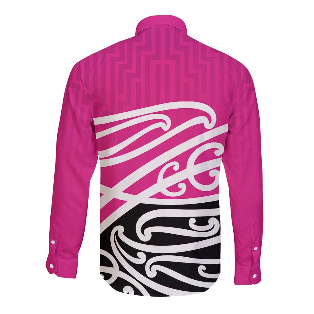 All Pink New Zealand Kowhai Ngutukak Long Sleeve Button Shirt - Polynesian Pride