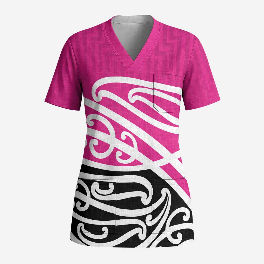 All Pink New Zealand Kowhai Ngutukak Scrub Top - Polynesian Pride