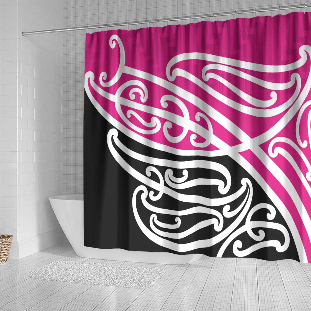 All Pink New Zealand Kowhai Ngutukak Shower Curtain - Polynesian Pride