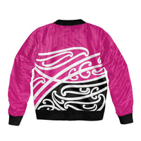 All Pink New Zealand Kowhai Ngutukak Sleeve Zip Bomber Jacket - Polynesian Pride