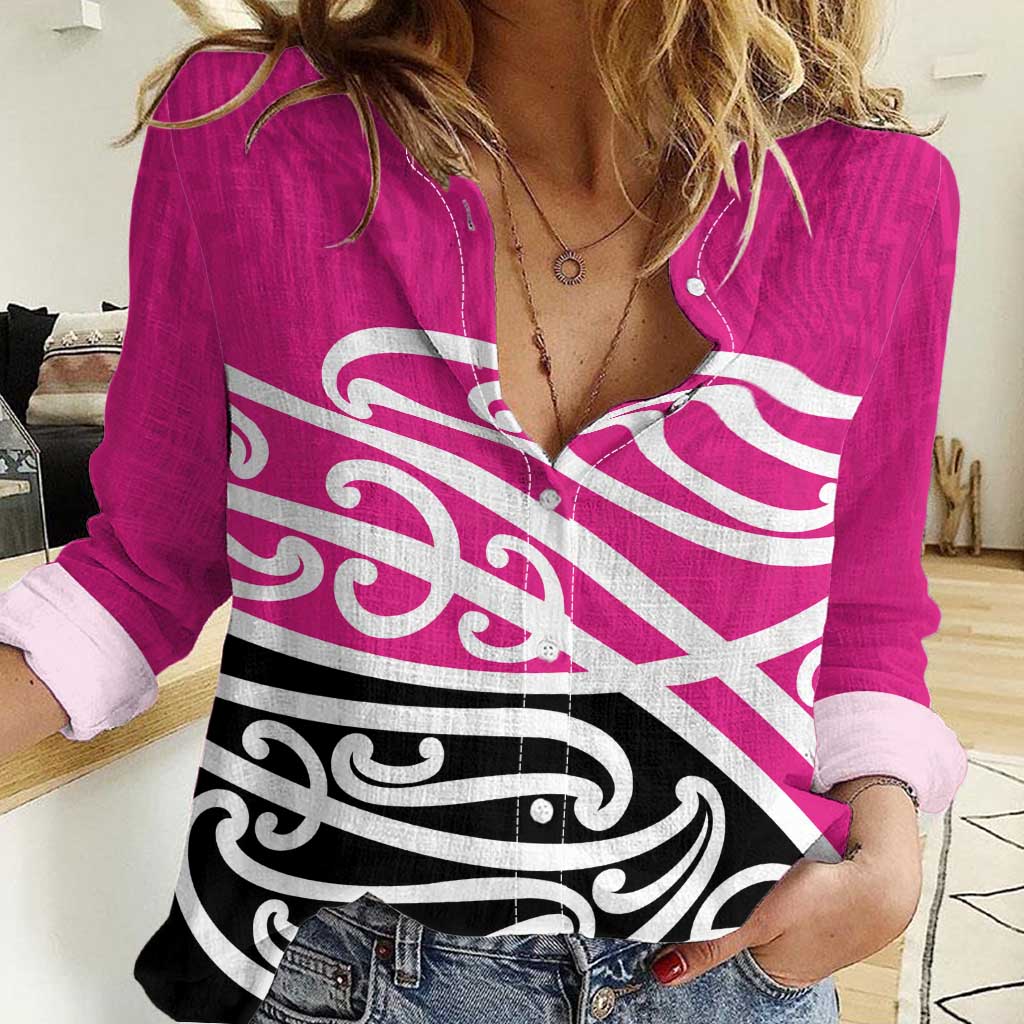 All Pink New Zealand Kowhai Ngutukak Women Casual Shirt LT9 Female Pink - Polynesian Pride
