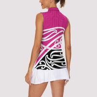 All Pink New Zealand Kowhai Ngutukak Women Sleeveless Polo Shirt - Polynesian Pride