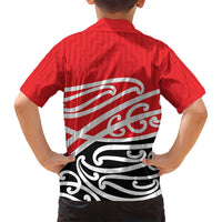 All Red New Zealand Kowhai Ngutukak Family Matching Tank Maxi Dress and Hawaiian Shirt - Polynesian Pride
