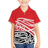 All Red New Zealand Kowhai Ngutukak Family Matching Tank Maxi Dress and Hawaiian Shirt - Polynesian Pride