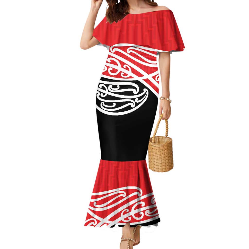 All Red New Zealand Kowhai Ngutukak Mermaid Dress LT9 Women Red - Polynesian Pride