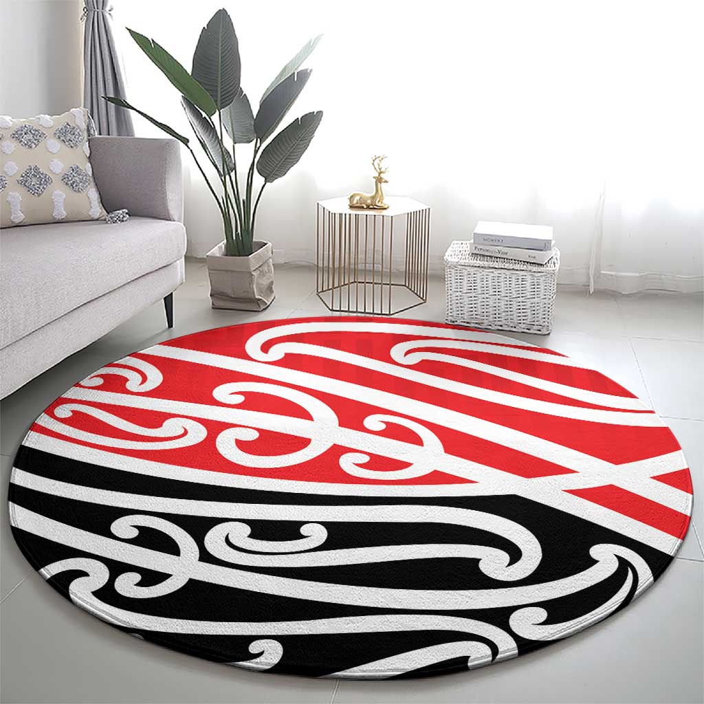All Red New Zealand Kowhai Ngutukak Round Carpet - Polynesian Pride