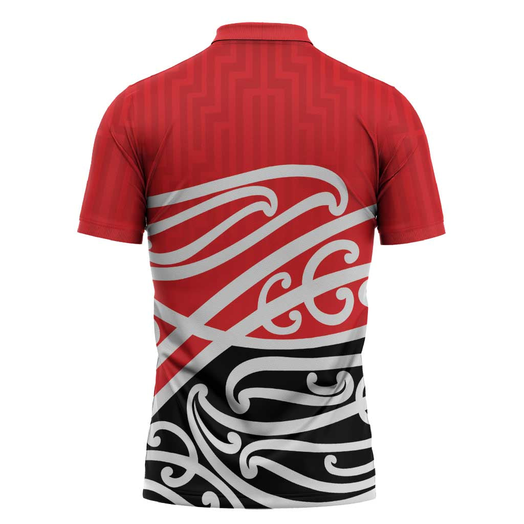 All Red New Zealand Kowhai Ngutukak Zipper Polo Shirt - Polynesian Pride