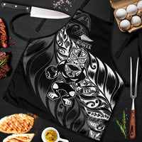 New Zealand Lawn Bowls Apron Black Maori Warrior Tribal Silver Fern - Polynesian Pride