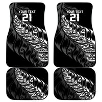 New Zealand Lawn Bowls Custom Car Mats Black Maori Warrior Tribal Silver Fern - Polynesian Pride