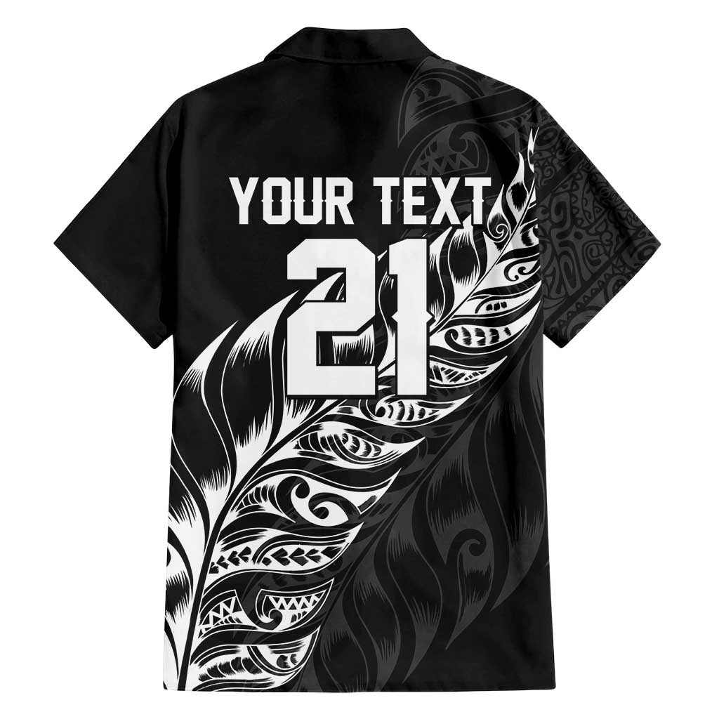 New Zealand Lawn Bowls Custom Family Matching Off Shoulder Maxi Dress and Hawaiian Shirt Black Maori Warrior Tribal Silver Fern - Polynesian Pride