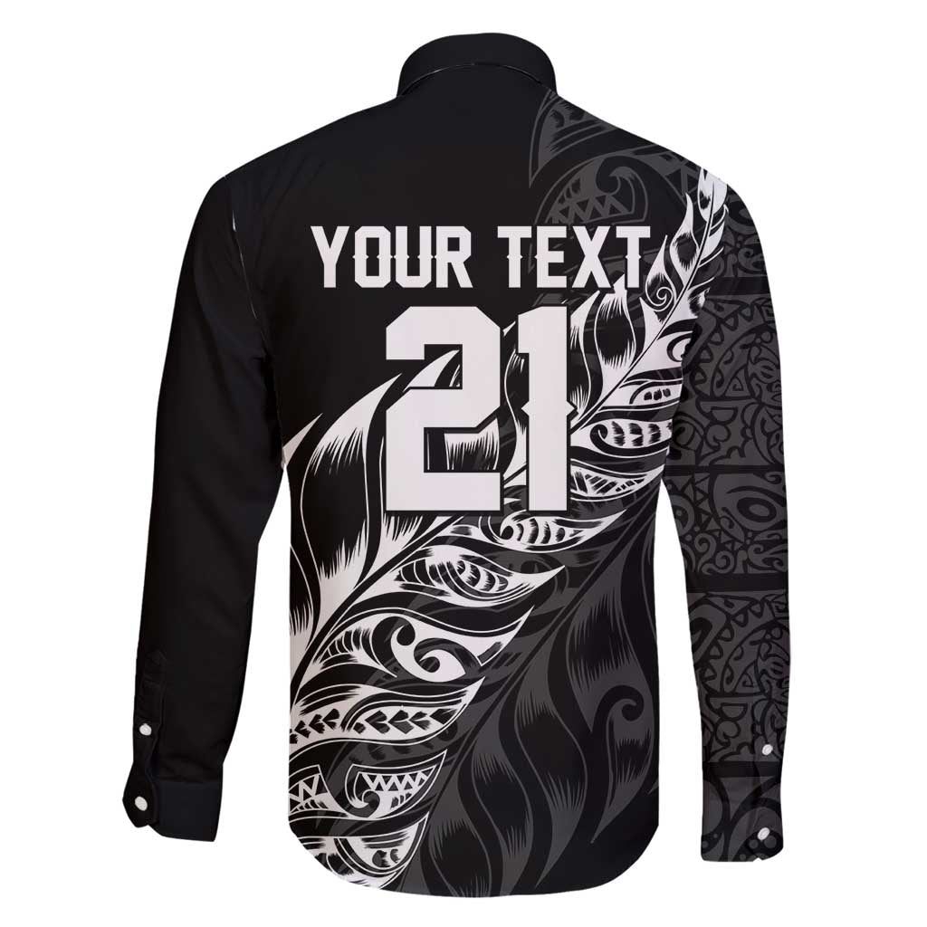 New Zealand Lawn Bowls Custom Family Matching Off Shoulder Maxi Dress and Hawaiian Shirt Black Maori Warrior Tribal Silver Fern - Polynesian Pride