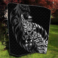 New Zealand Lawn Bowls Quilt Black Maori Warrior Tribal Silver Fern - Polynesian Pride