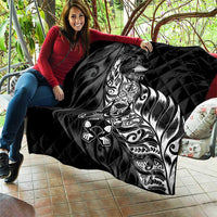 New Zealand Lawn Bowls Quilt Black Maori Warrior Tribal Silver Fern - Polynesian Pride