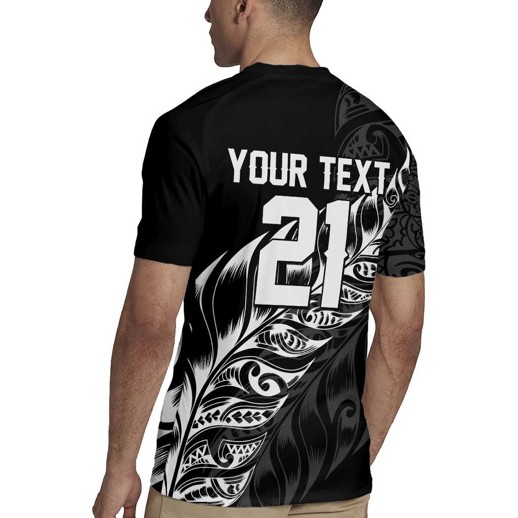 New Zealand Lawn Bowls Custom Rugby Jersey Black Maori Warrior Tribal Silver Fern - Polynesian Pride