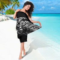 New Zealand Lawn Bowls Sarong Black Maori Warrior Tribal Silver Fern - Polynesian Pride