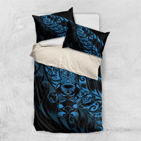 New Zealand Lawn Bowls Bedding Set Blue Maori Warrior Tribal Silver Fern - Polynesian Pride
