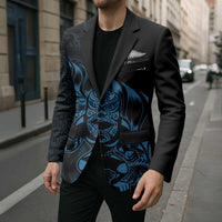 New Zealand Lawn Bowls Custom Blazer Blue Maori Warrior Tribal Silver Fern - Polynesian Pride
