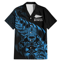 New Zealand Lawn Bowls Custom Family Matching Mermaid Dress and Hawaiian Shirt Blue Maori Warrior Tribal Silver Fern - Polynesian Pride