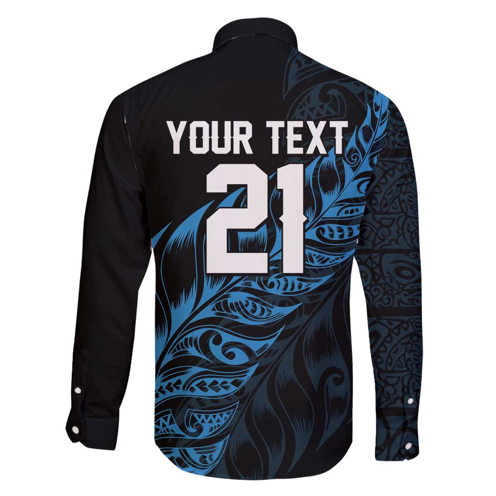 New Zealand Lawn Bowls Custom Family Matching Off Shoulder Maxi Dress and Hawaiian Shirt Blue Maori Warrior Tribal Silver Fern - Polynesian Pride