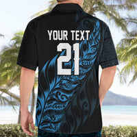 New Zealand Lawn Bowls Custom Hawaiian Shirt Blue Maori Warrior Tribal Silver Fern - Polynesian Pride