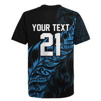 New Zealand Lawn Bowls Custom Rugby Jersey Blue Maori Warrior Tribal Silver Fern - Polynesian Pride