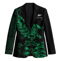 New Zealand Lawn Bowls Custom Blazer Green Maori Warrior Tribal Silver Fern - Polynesian Pride