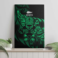 New Zealand Lawn Bowls Canvas Wall Art Green Maori Warrior Tribal Silver Fern - Polynesian Pride