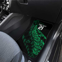 New Zealand Lawn Bowls Custom Car Mats Green Maori Warrior Tribal Silver Fern - Polynesian Pride