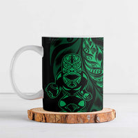 New Zealand Lawn Bowls Custom Ceramic Mug Green Maori Warrior Tribal Silver Fern - Polynesian Pride